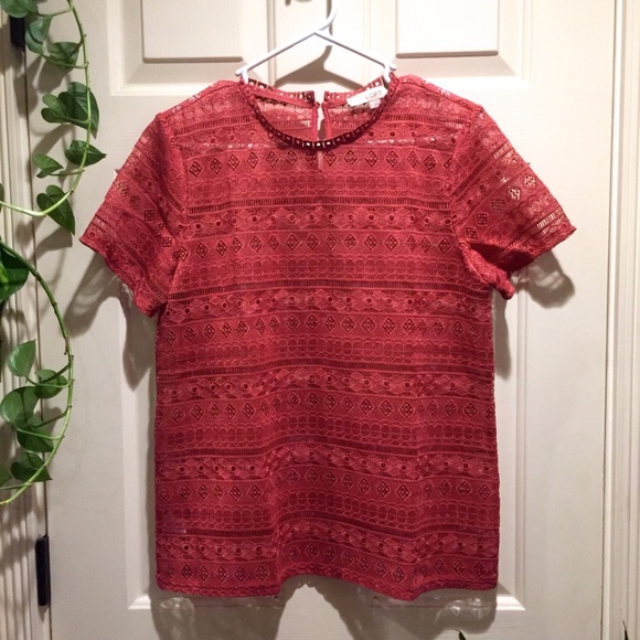 NWOT LOFT Lace Shirt Small - Picture 1 of 3